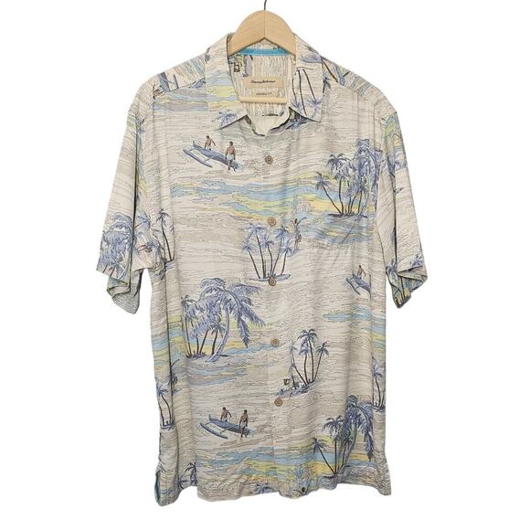 Tommy Bahama Other - Tommy Bahama Vista Viewpoint Silk Blue Beachy Button Up Original Fit Shirt XL